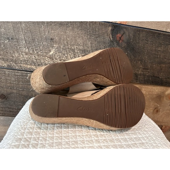 Clarks Collection Annadel Ivory Cork Wedge Sling Back Sandal - Women's Size 7.5 - Picture 4 of 5